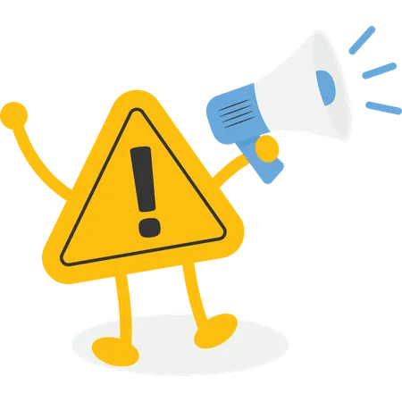 Important Announcement Attention Or Warning Information Breaking News Or Urgent Message Communication Alert And Beware Concept Warning Sign Announce On Megaphone With Attention Exclamation Sign Illustration