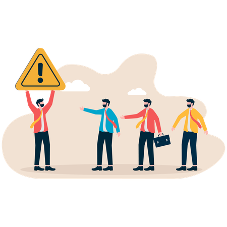 Important announcements, interests or warnings. Caution or business warning. Discussion caution fact and voice.  Illustration