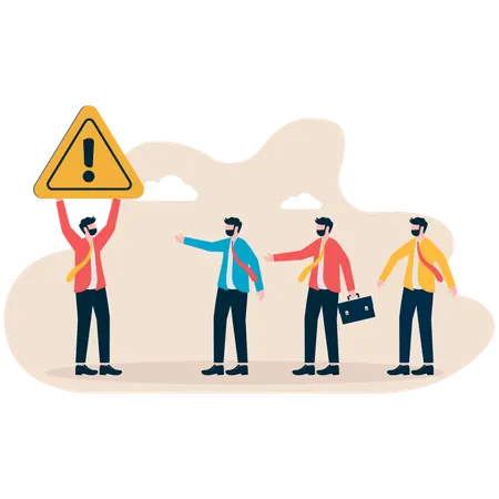 Important announcements, interests or warnings. Caution or business warning. Discussion caution fact and voice.  Illustration
