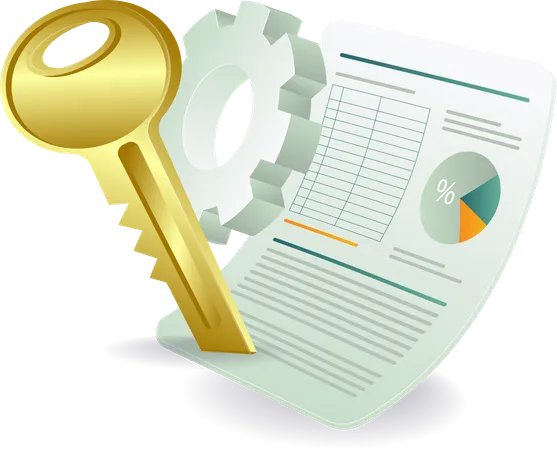 Important data sheet with security key  Illustration