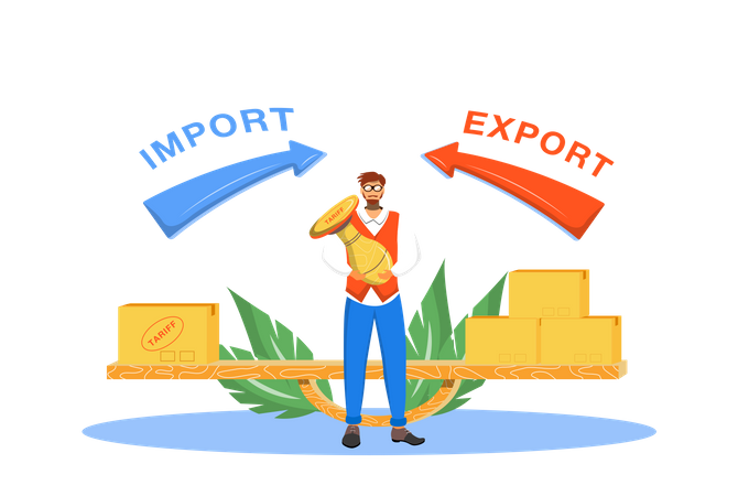 Impostos de importação e exportação  Ilustração