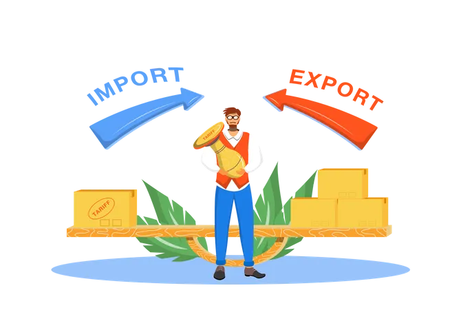 Impostos de importação e exportação  Ilustração