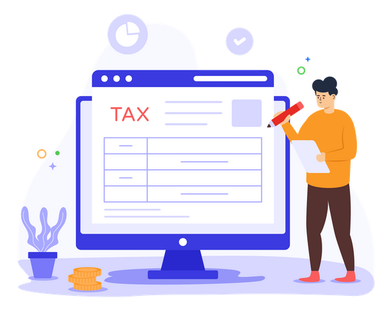 Taxes en ligne  Illustration