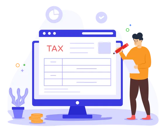 Taxes en ligne  Illustration