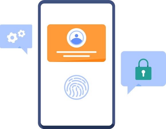 Segurança de impressão digital no smartphone  Ilustração