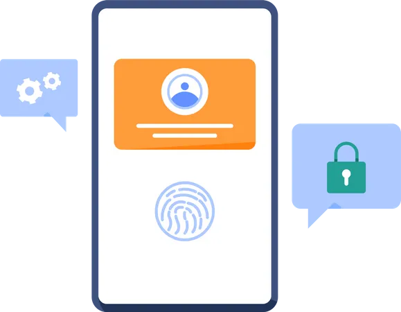 Segurança de impressão digital no smartphone  Ilustração