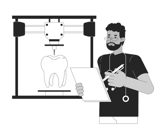 Impression 3D d'une dent humaine  Illustration