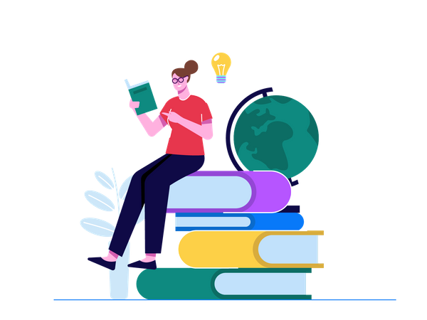 Improve yourself by reading books Illustration