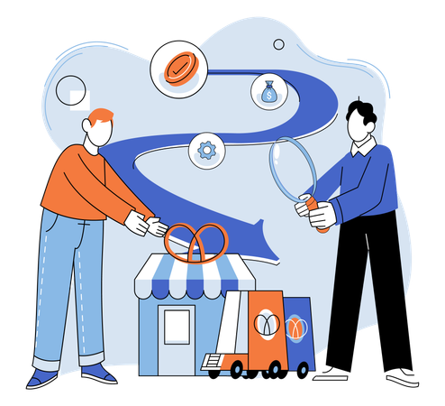 Improving operational processes and customer experiences is key to small business success  Illustration