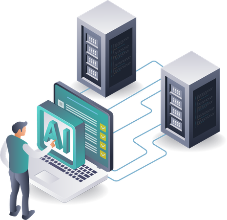 Improving Servers through AI Applications  Illustration