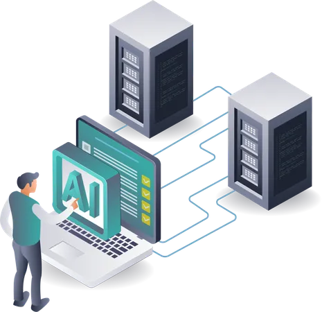 Improving Servers through AI Applications  Illustration