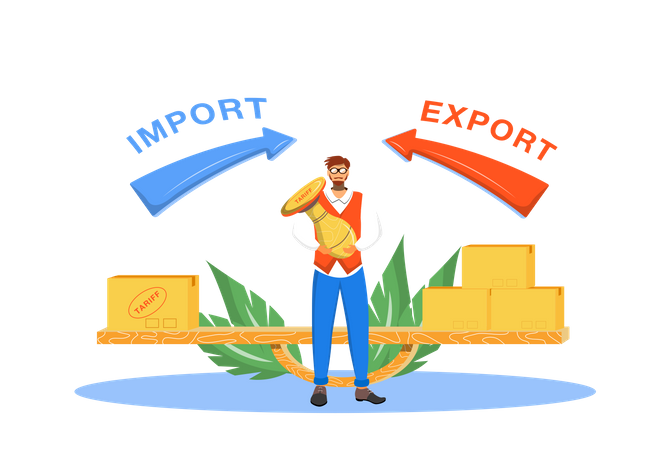 Impuestos de importación y exportación  Ilustración