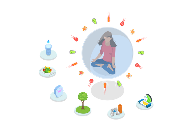 Imunidade forte  Ilustração