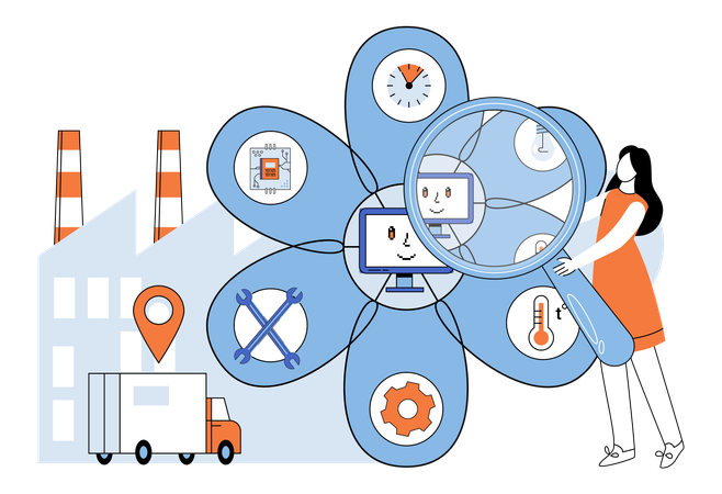 In business network technology orchestrates symphony industrial evolution  Illustration