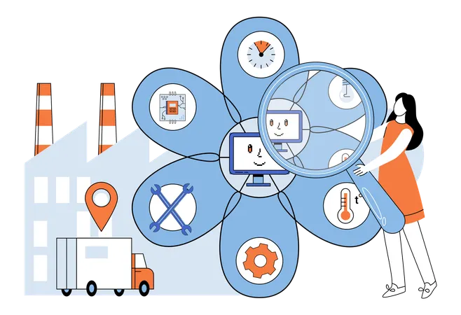 In business network technology orchestrates symphony industrial evolution  Illustration