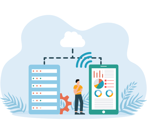 In der Organisation verwendete verteilte Datenbank  Illustration