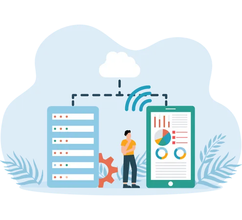 In der Organisation verwendete verteilte Datenbank  Illustration