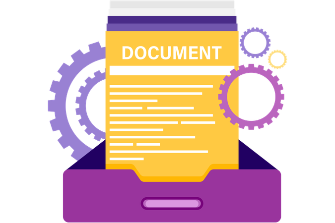 Inbox tray with documents  Illustration