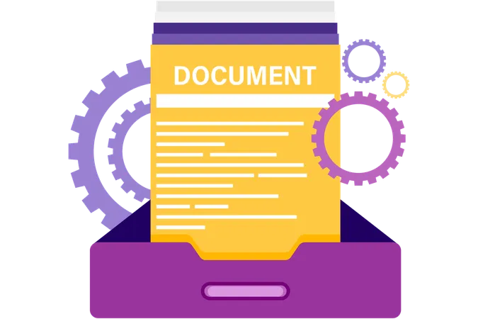 Inbox tray with documents  Illustration