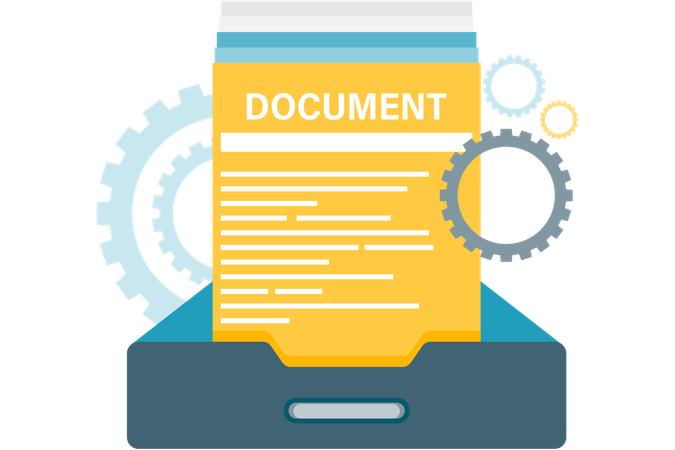 Inbox tray with documents  Illustration