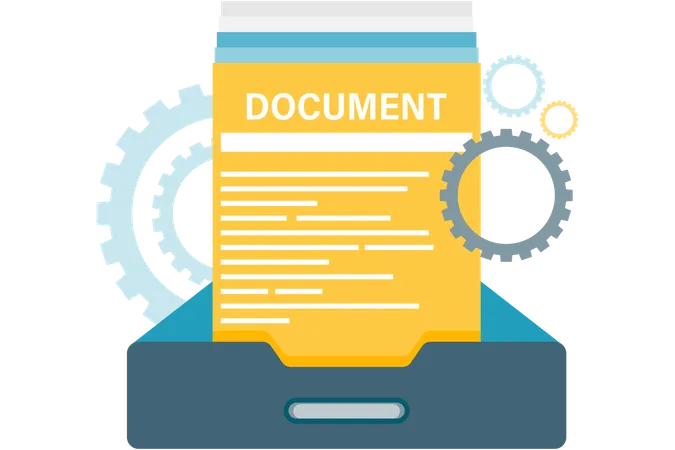Inbox tray with documents  Illustration