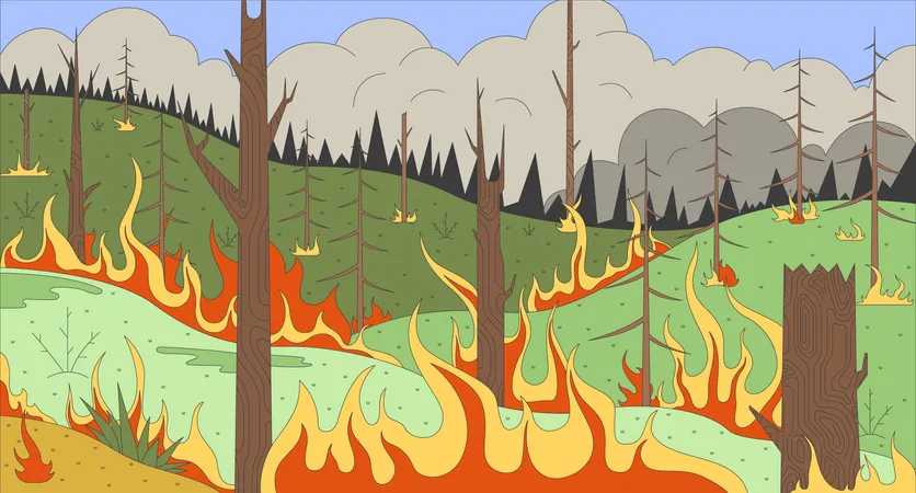 Incendio forestal  Ilustración