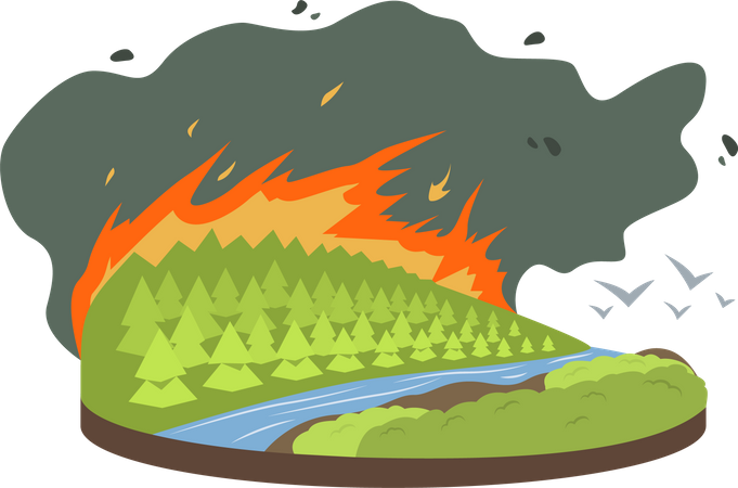 Incendio forestal  Ilustración