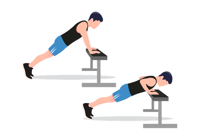 Incline push-up  Illustration