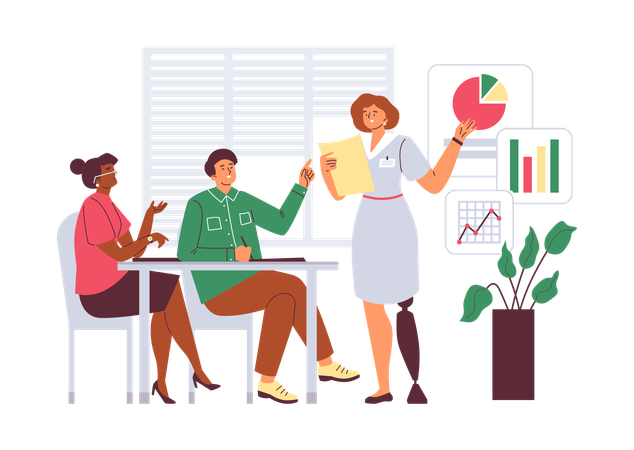 Inclusive workplace for people with disabilities  Illustration