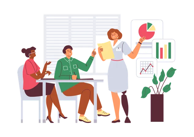 Inclusive workplace for people with disabilities  Illustration