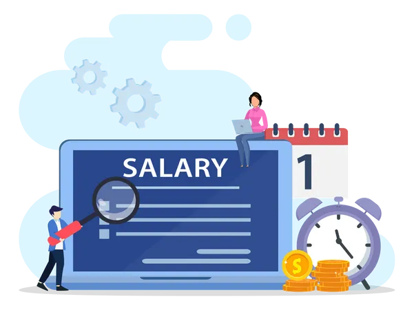 Salary Vector Concept Flat Vector Template Style Suitable For Web Landing Page イラスト