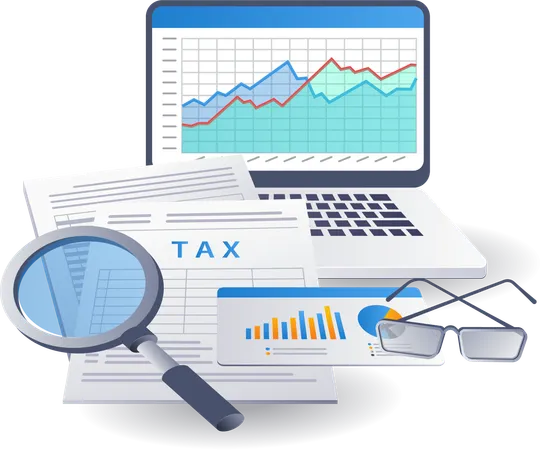 Income tax financial analysis data  Illustration