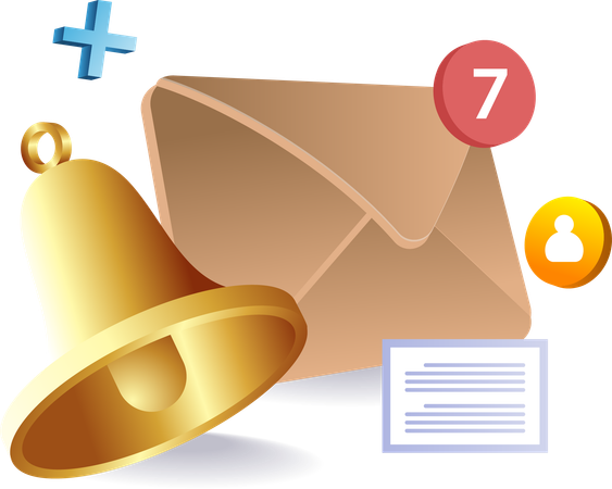 Incoming message email notification  Illustration