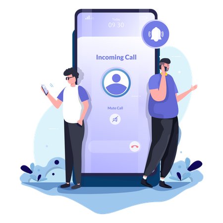Incoming mobile phone call Illustration
