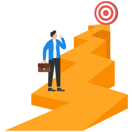 Target Increase Business Performance Growth Improvement Or Growing For Success Or Investment Profit Strategy Or Plan Concept Illustration