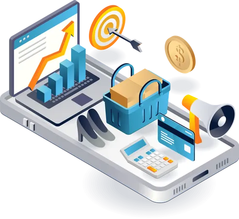 Increase selling e-commerce products Illustration