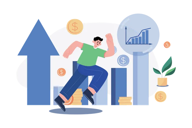 Increase Stock Market  Illustration