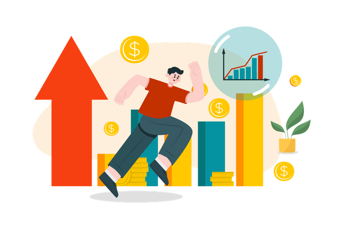 Increase Stock Market  Illustration