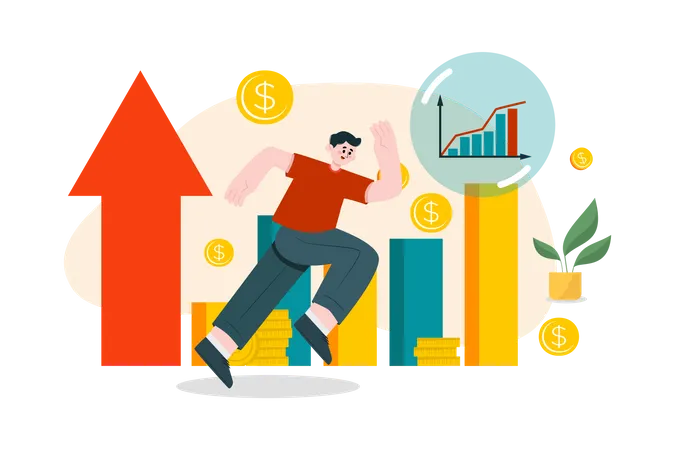 Increase Stock Market  Illustration