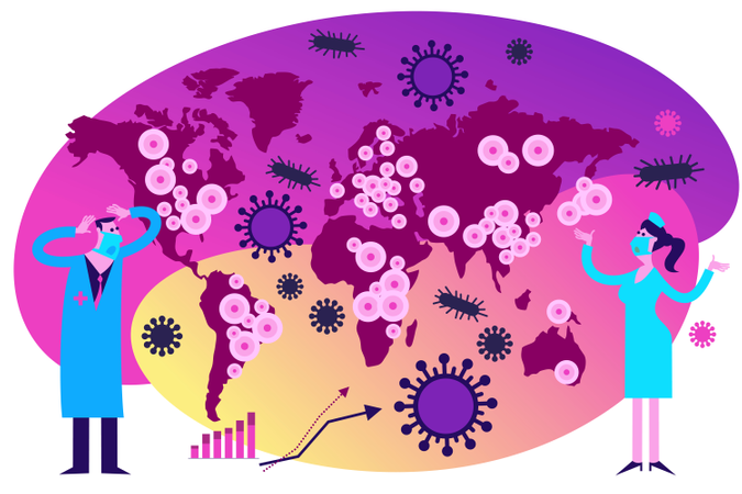 Increase the number of disease in world  Illustration