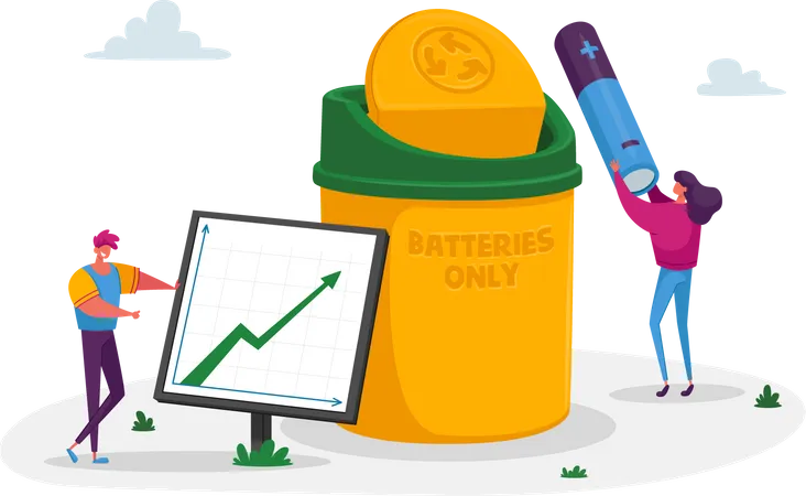 Increasing battery recycling  Illustration