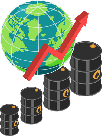 Increasing of oil price Illustration