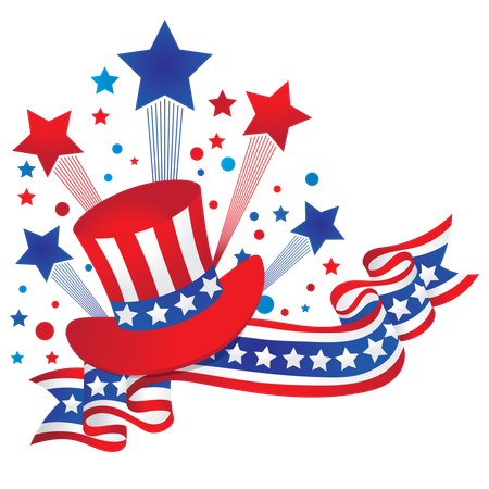 Independence Day is celebrated on July 4th  Illustration