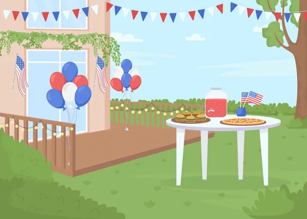 Independence day outdoor party  Illustration