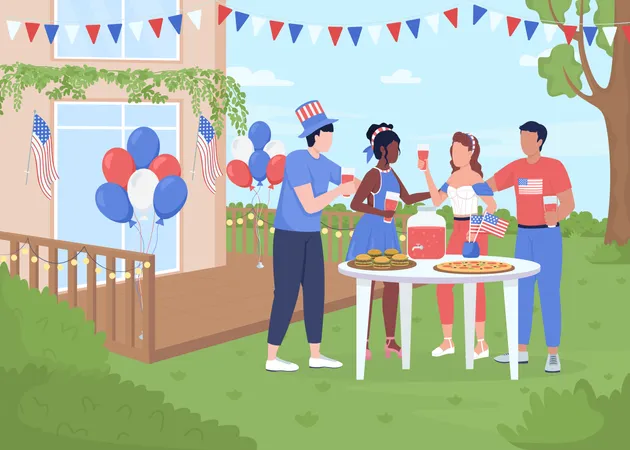 Independence day yard party Illustration