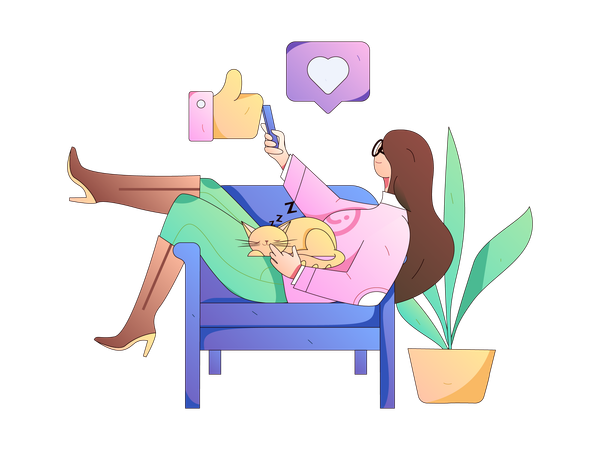 Independent contractor working from home  Illustration