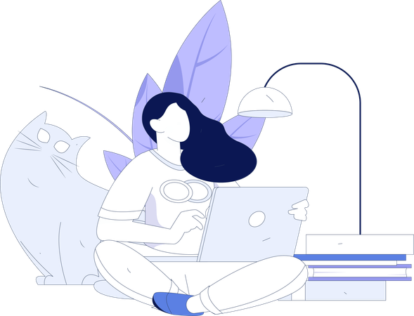 Independent contractor working from home  Illustration