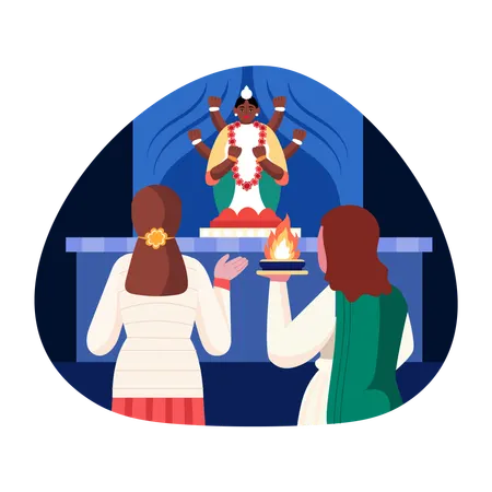 Inder betreiben Götzenanbetung  Illustration