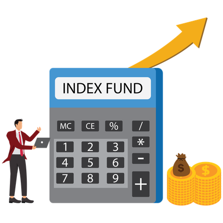 Index Funds Investment and Financial Growth  Illustration