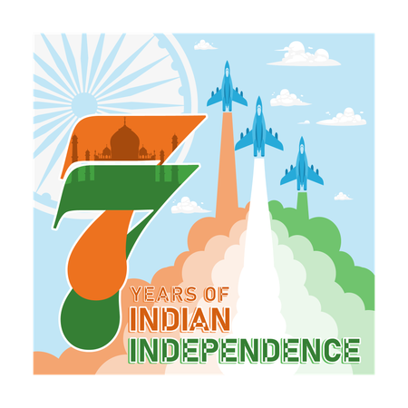 77° Día de la Independencia de la India  Ilustración